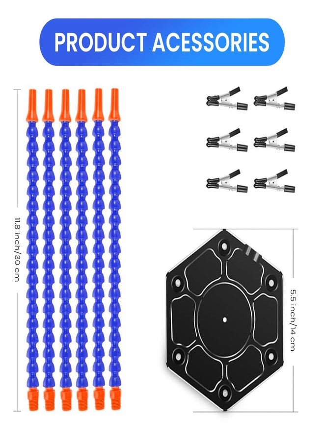 Serplex محطة لحام سلكية Serplex®، أداة مساعدة للحام، مزودة بستة أذرع مرنة بمشابك تمساح، وقاعدة معدنية من الألومنيوم، وحامل لوحة دوائر مطبوعة. - Image 2